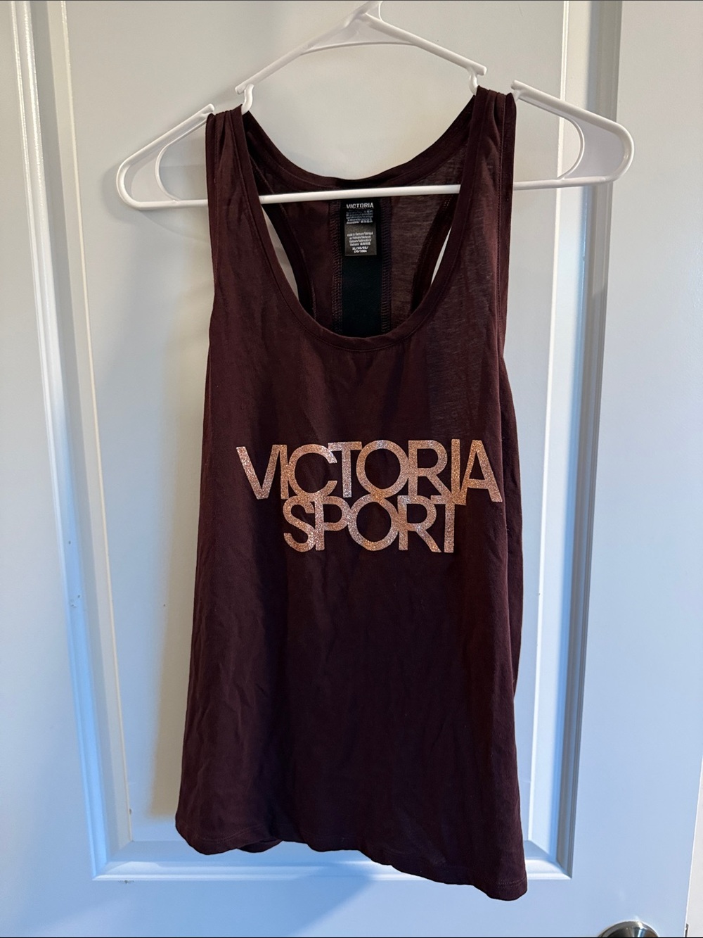 🥳 5 for $25 BUNDLE Victoria Sport Brown Racerback Tank with Metallic Rose Logo